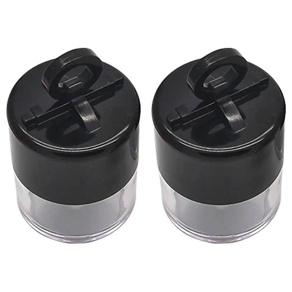 2 Pieces Portable Container for Fungus Shaped Makeup Powder, Airtight Compact Box with Puff, Rechargeable Travel Case for Cosmetics