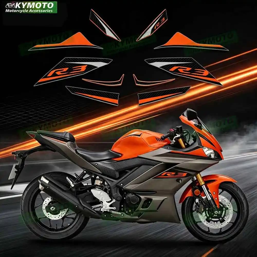 For YZF R3 2019, 2020, 2021, 2022 motorcycle accessories fairing full kit stickers reflective waterproof decals and decorations