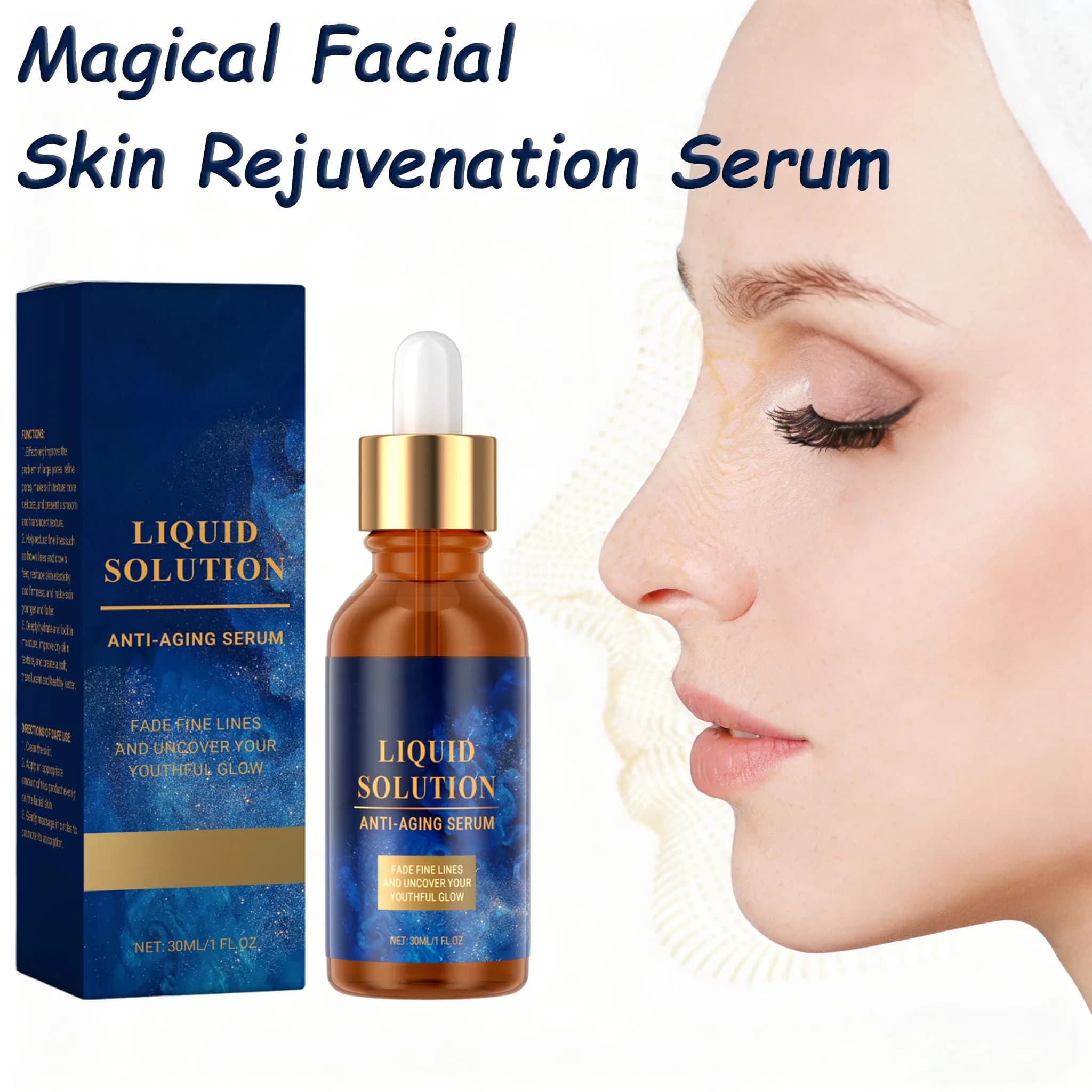 Anti-aging Korean Face Serum with Vitamin E and C, Scratching, Anti-wrinkles, Anti-oxidant, Hydrating, for Subtle Lines