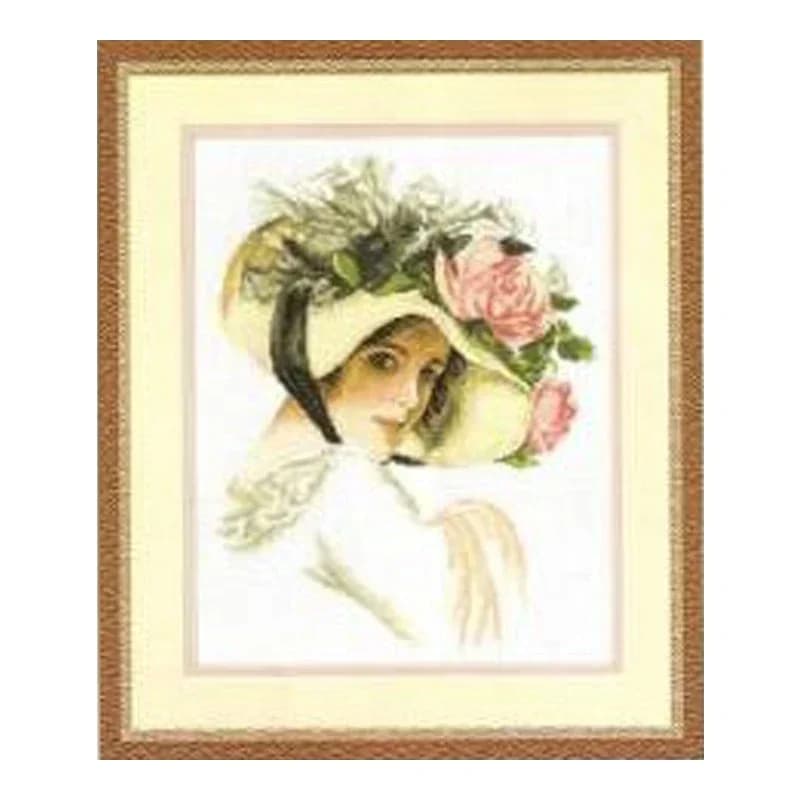 Amishop Kit punto croce da donna con cappello Lady Rose Flowers