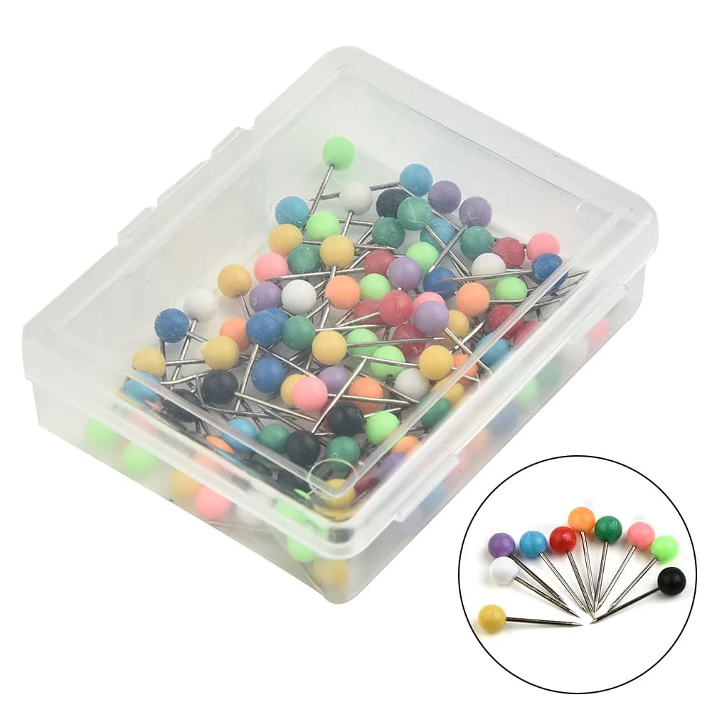 100pcs/Box Rig Safe Spare Pins Carp Fishing Rig Box Line Winder Pin Round Head Multi-Color Fishing Pin Tackle Accessory Gear