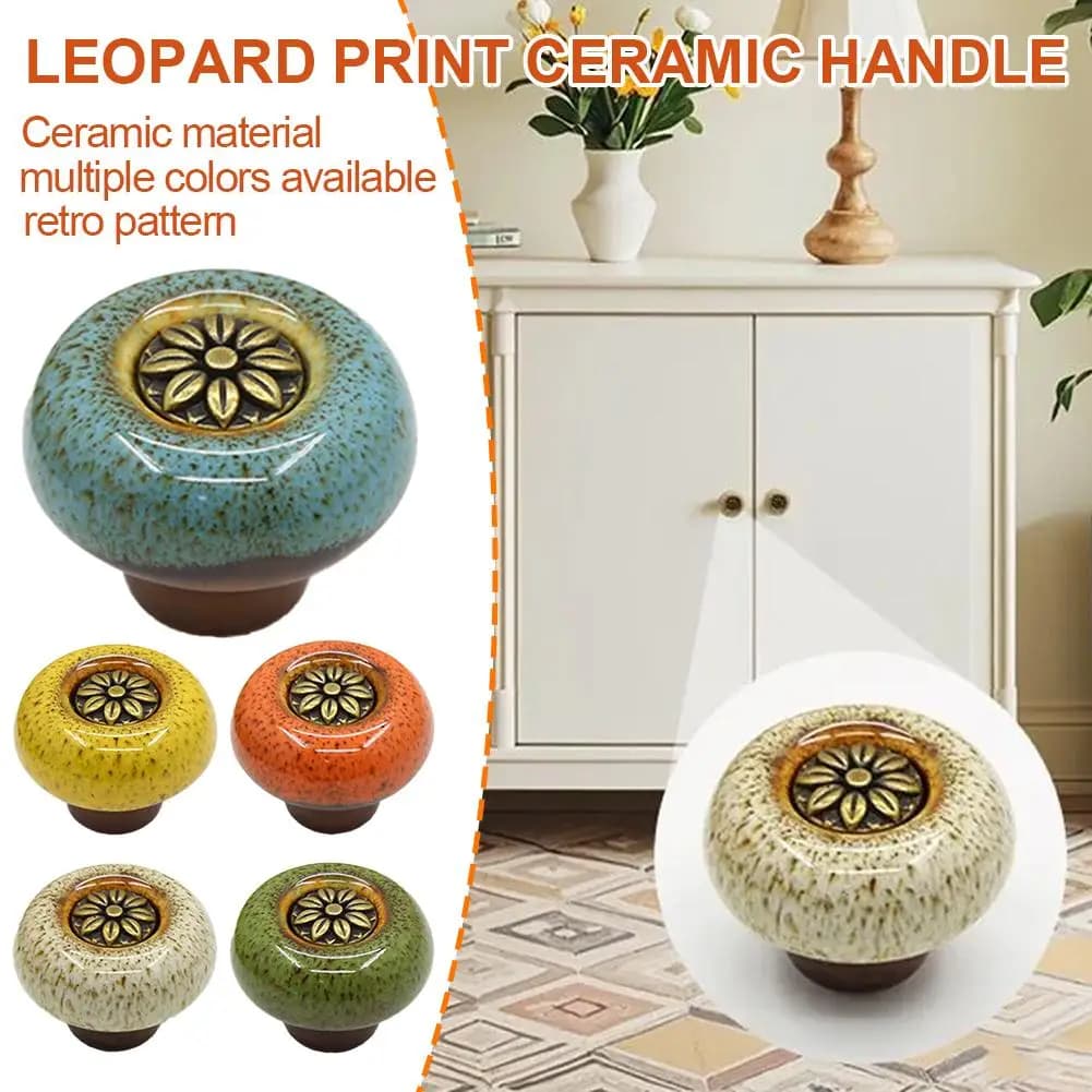 Maniglia per mobile in ceramica a forma di zucca, dipinta, stile classico, per cassettiere, ante di armadi, maniglia a foro singolo
