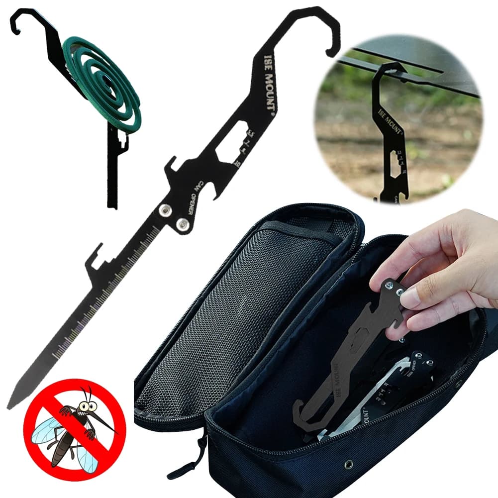 Foldable camping poles Multifunctional outdoor curtain nails Stainless steel camping tent pads for outdoor camping canopy