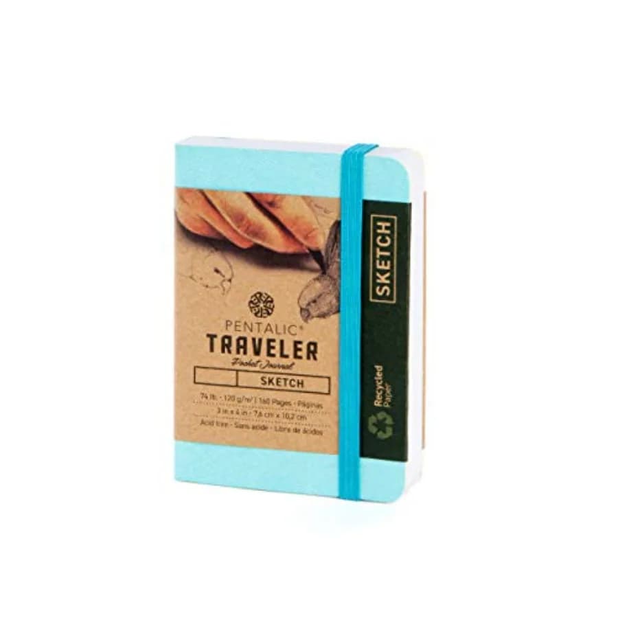 3" x 4" Pocket Sketchbook Traveler Journal, 160 Pages, Turquoise