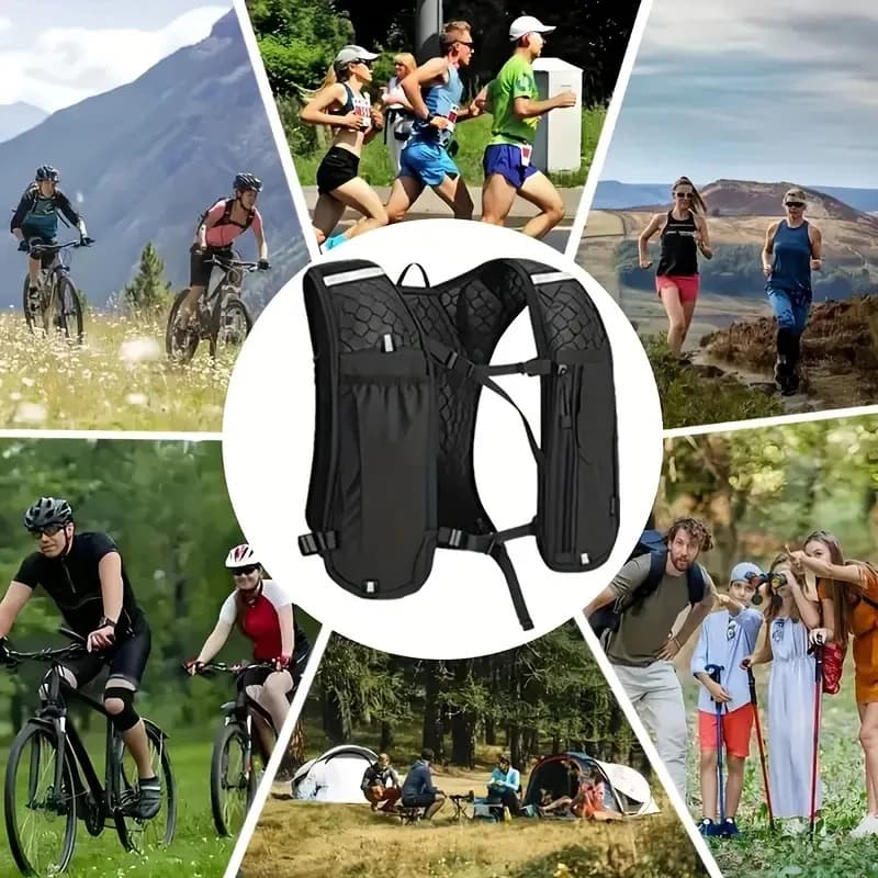 New Running Vest with Wallet, Lightweight Reflective Running Vest with Phone Door and Hydrating Backpack 1 Piece