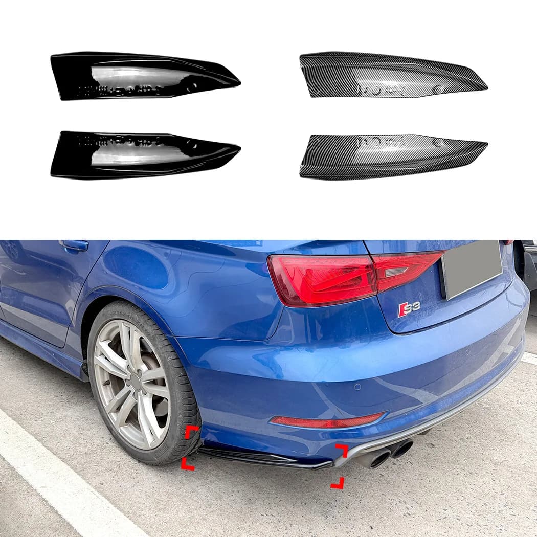 Rear Bumper Lip Diffuser Side Splitter Spoiler Air Vent Cover For Audi A3 S3 8V Sline 2013-2016 Side Skirt Rocker Protector