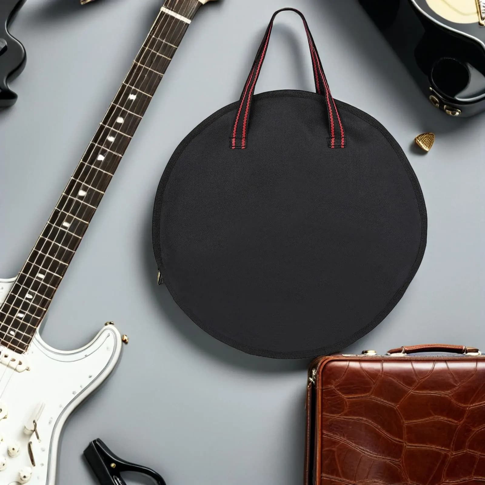 Waterproof Oxford Cloth Dumb Drum Bag 12 Inch Padded Drum Practice Pad Carry Case Instrument Protection for Music Travel