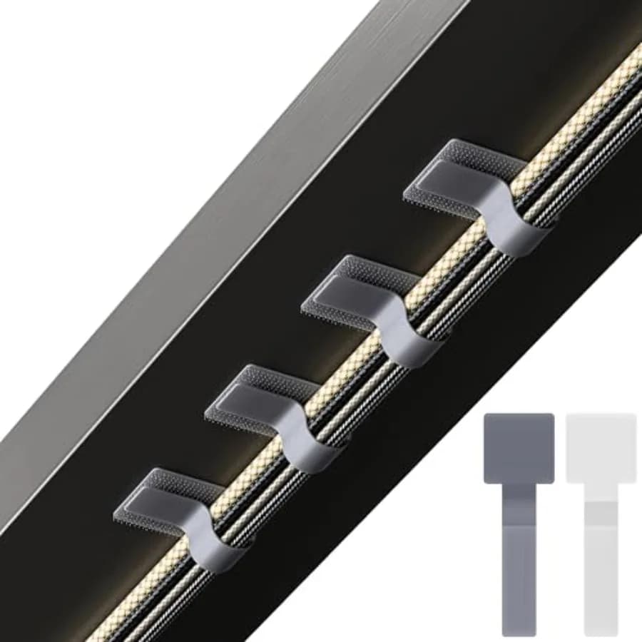 Hook and Loop Cable Ties, Self Adhesive Hook and Loop Cable Straps, Sticky-back Cord Organizer, Cable Clip, Household and Offic