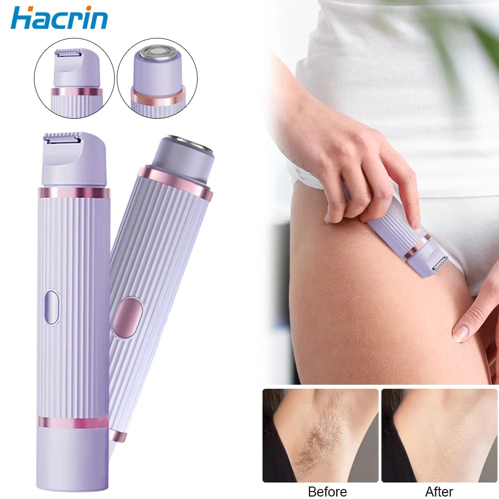 Electric Razor for Women Dry and Wet Hair Razors 2 in 1 Double Head Arms Bikini Barba Haircut Razor Electric
