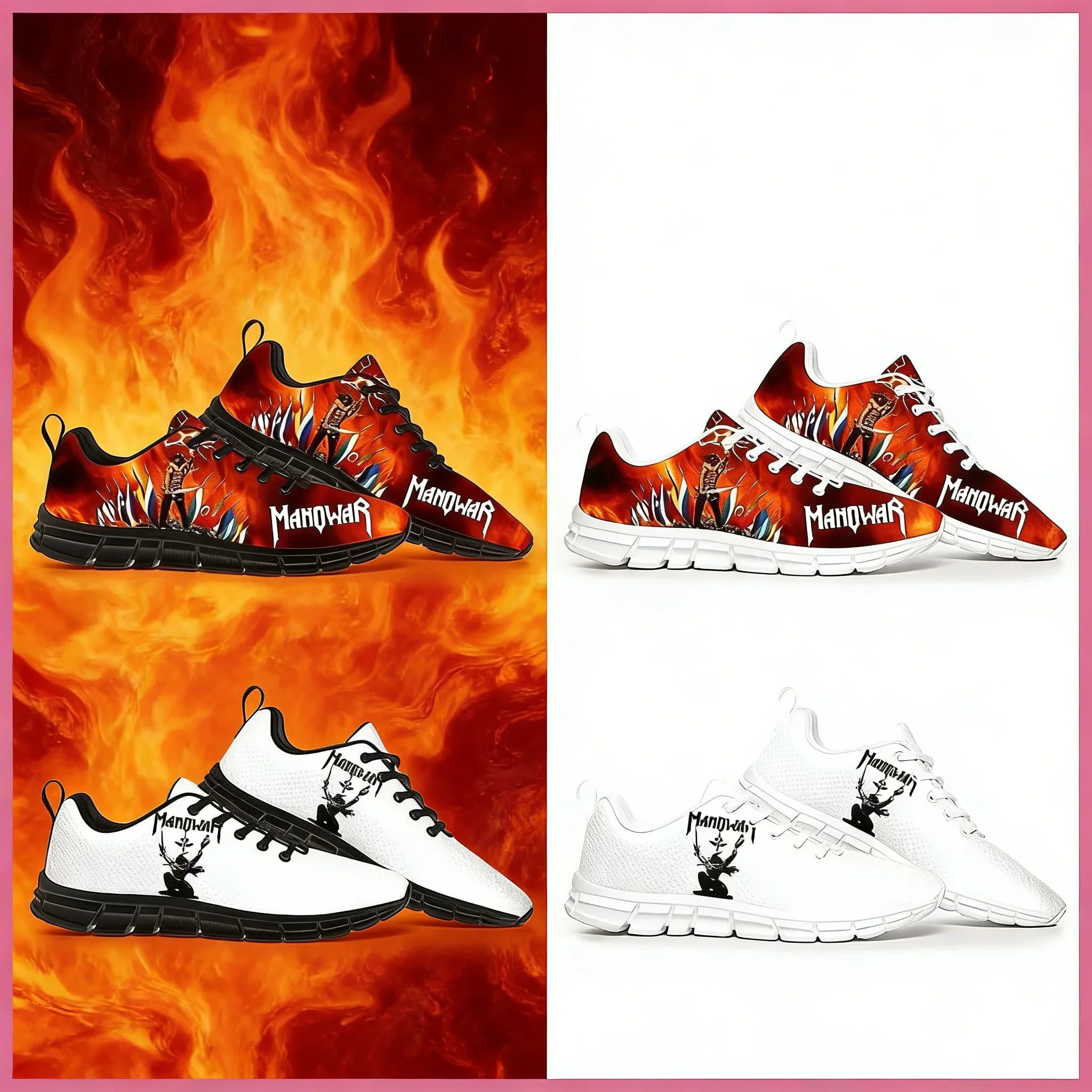 Scarpe da ginnastica personalizzate Manowar Band per uomo e donna, scarpe sportive casual in poliestere traspirante