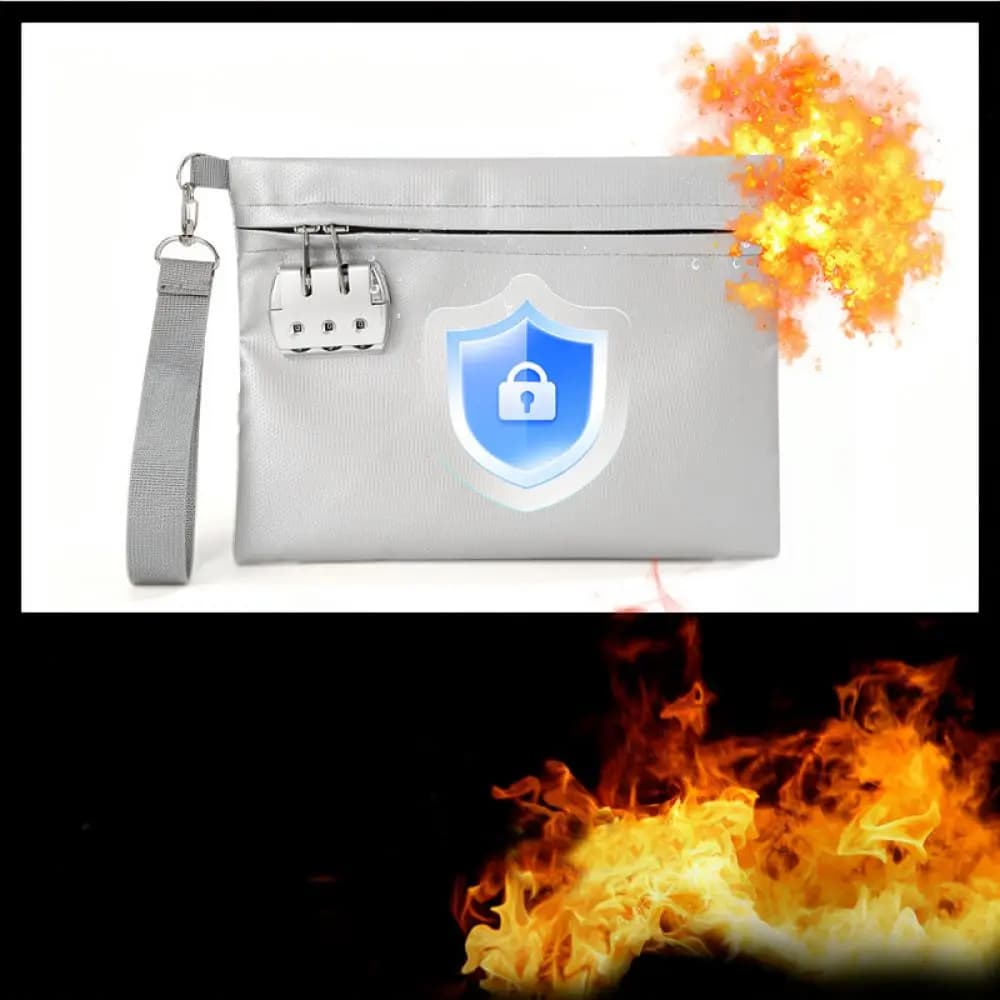 Waterproof A4 Document Storage Bag Fire Resistant File Folder Pouch Office Organizer Case For Passport Receipt
