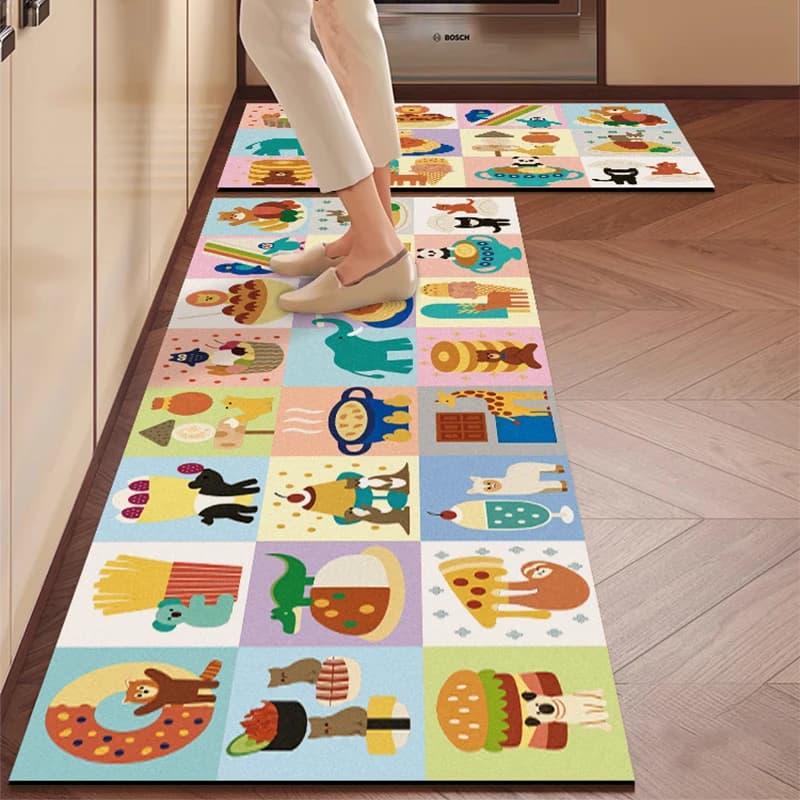 Tappetino da Cucina Moderno e Semplice, Lungo, Assorbente di Acqua e Olio, in Silicone Antiscivolo, Resistente allo Sporco, per Uso Domestico