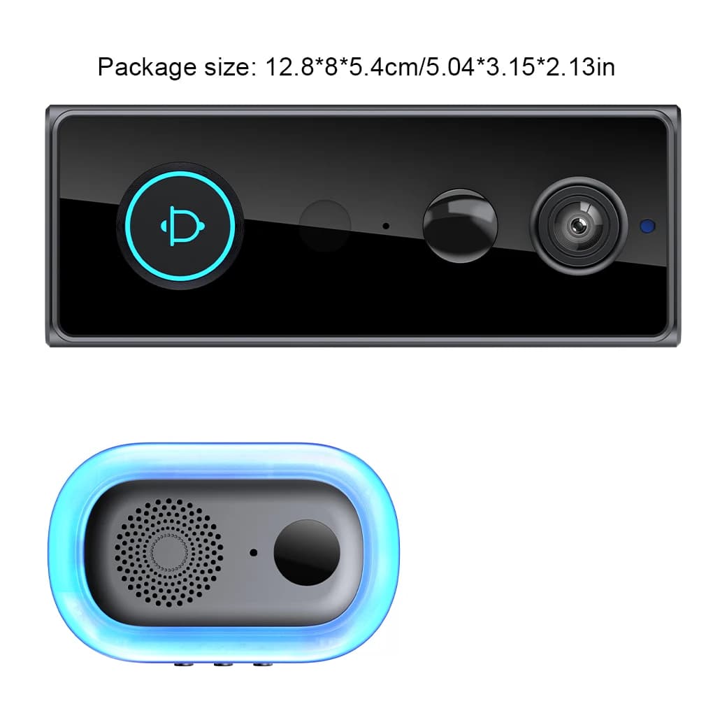 Campanello Intelligente Wireless WIFI 720P con Rilevamento di Movimento PIR, Visione Notturna, Citofono con Telecamera Tuya per Casa