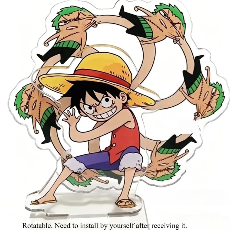 One Piece Monkey D Luffy cartoon cute DIY acrylic stand personality rotatable abstract ornament card anime peripheral wholesale