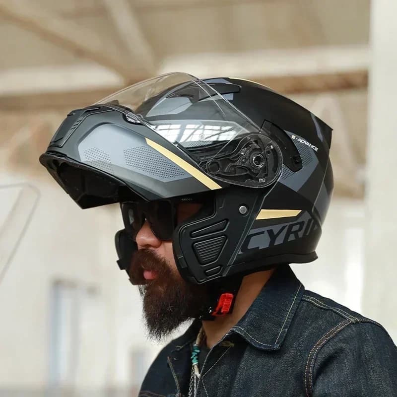 Casco Modulare Apribile Integrale per Adulti, Uomini e Donne, Casco da Moto con Doppia Visiera, Approvato DOT