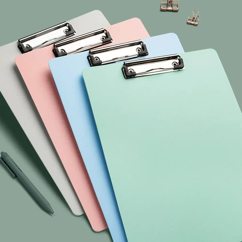 with Low Profile Clip Student School Office Stationery Supplies Writing Pad File Folder Plastic Clipboard Splint Memo Clip