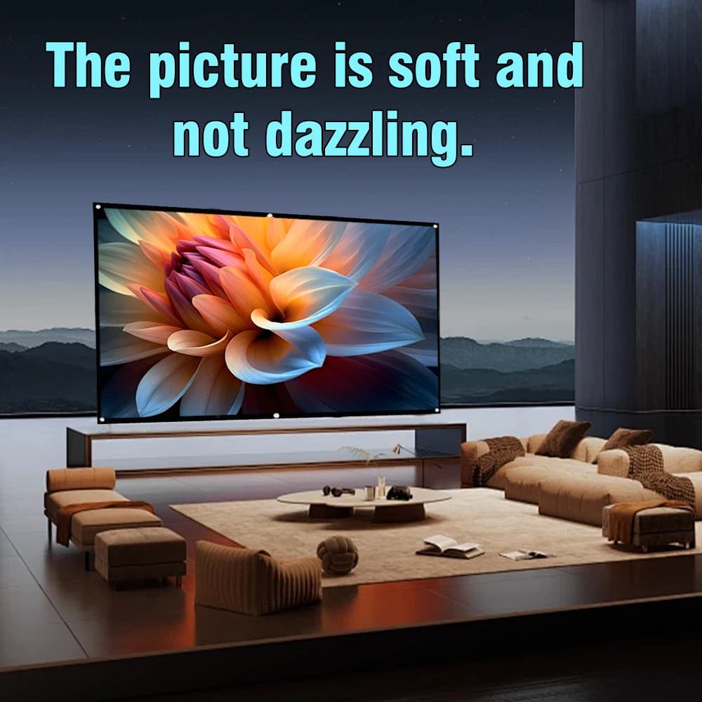 XIAOHUI 60-180Inch Projector White Screen Portable Projection Screen16:9,Outdoor Movie Screen For Travel Home Theater For HY300