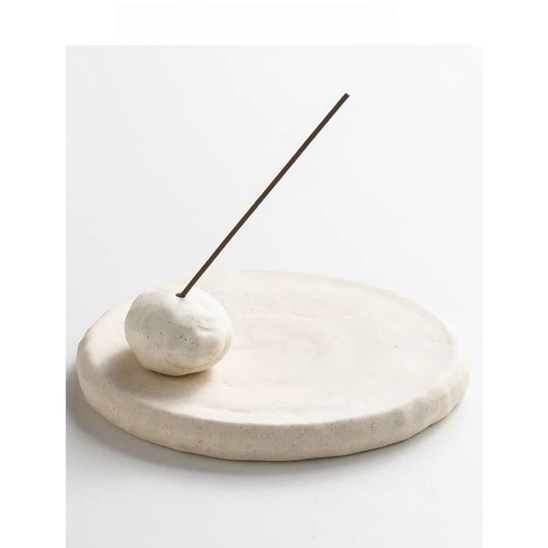Portaincenso Wabi Sabi, bruciatore di incenso a cono in ceramica con struttura in pietra, portacandele Zen per la decorazione domestica, meditazione, rilassamento, regalo