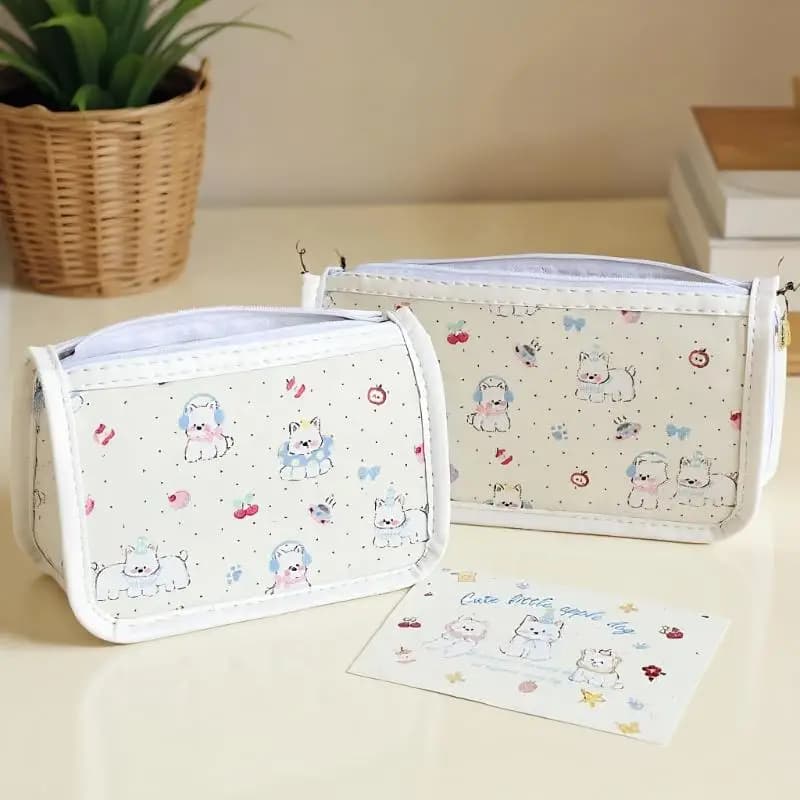 Confezione da 1/2 simpatiche matite trasparenti West Highland Furry Pet, borsa per trucco mobile voluminosa per ragazze, regalo portapenne per la scuola