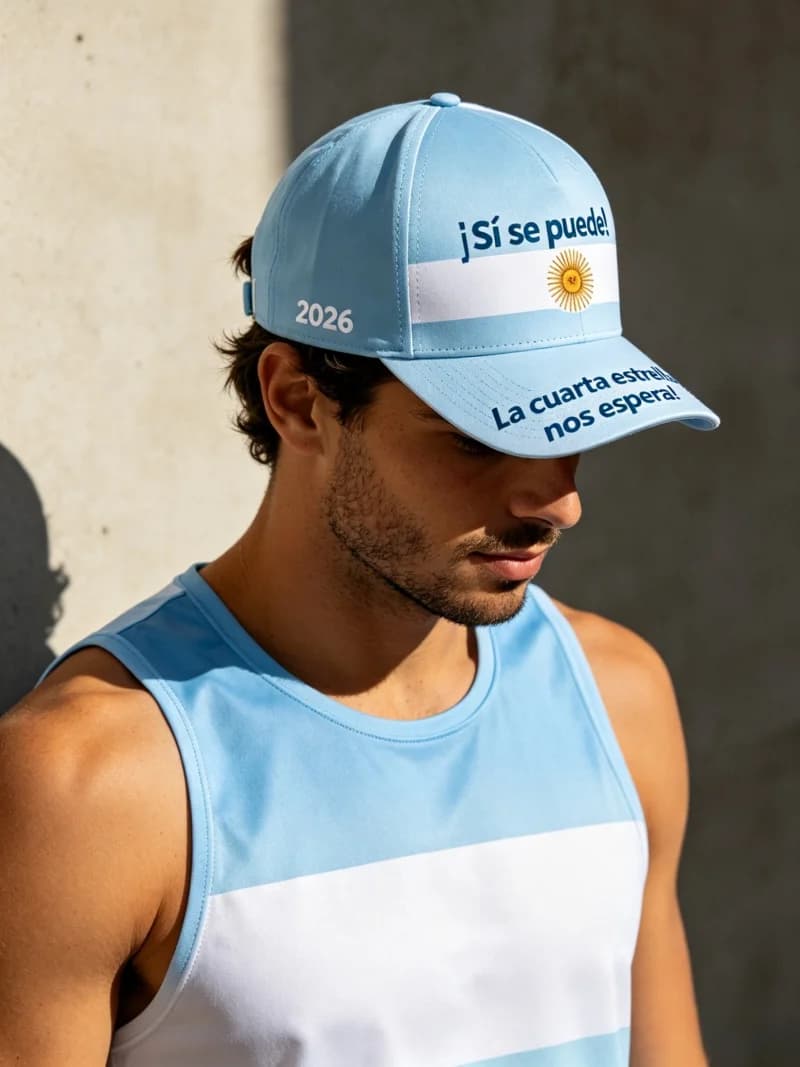 2026 Summer Argentina Baseball Cap Breathable Fashion Casual Adjustable Sun Hat Football Fans Sports Cap