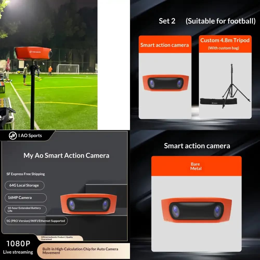 WA100-PRO AI Auto-Tracking Sports 1080P HD Camera Action Sports Cameras for Live Football Basketball Broadcast