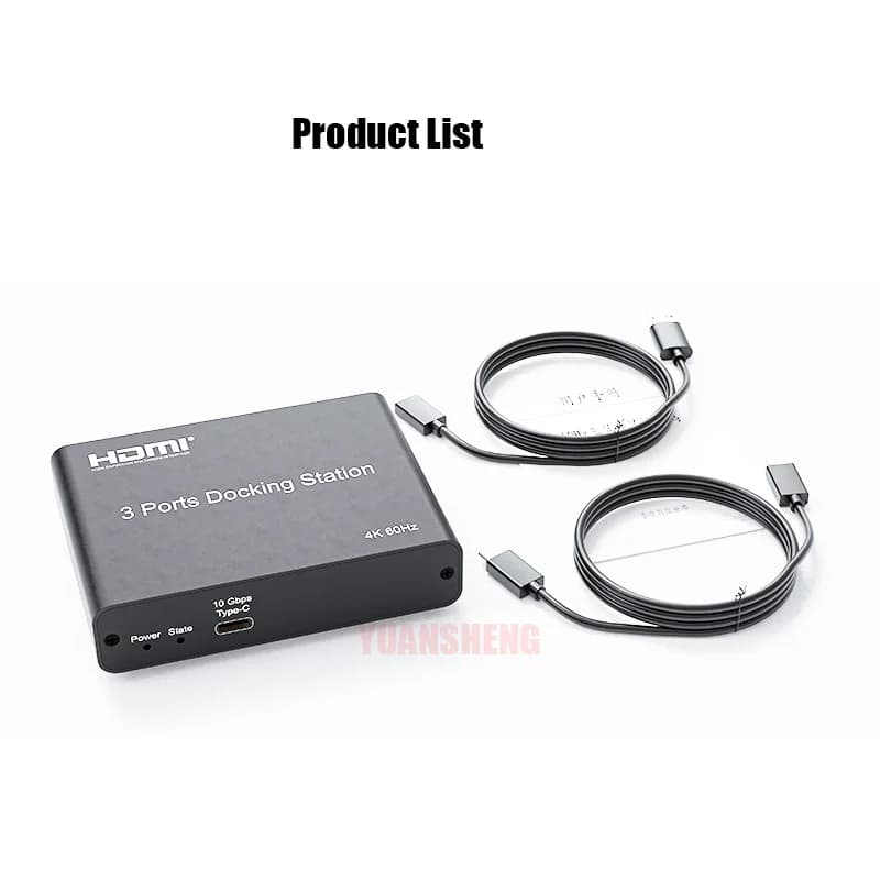 3 Door Docking Station 4K 60Hz Support for HDMI Multifunction USB Exterior Type-c IN for multitasking scenarios