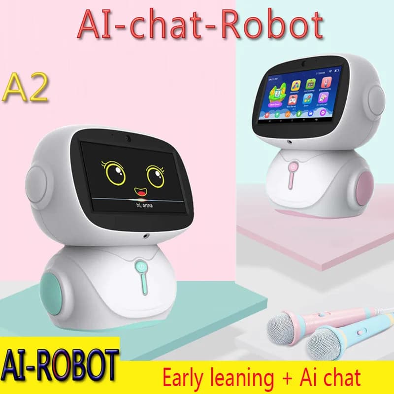AI Robot Macchina per l'educazione precoce Giocattolo conversazionale interattivo bilingue per bambini Robot educativo Inglese Spagnolo Francese...