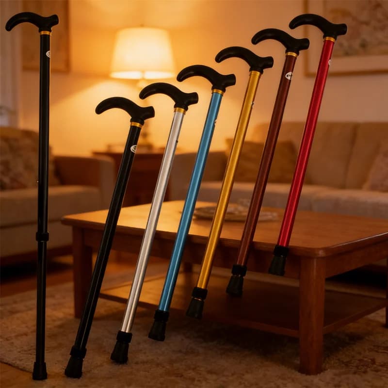 Adjustable Trekking Stick with 2 Sections, Anti-slip and Stable for Open Walks, Senior Sticks or Lightweight Path Support, Foldable