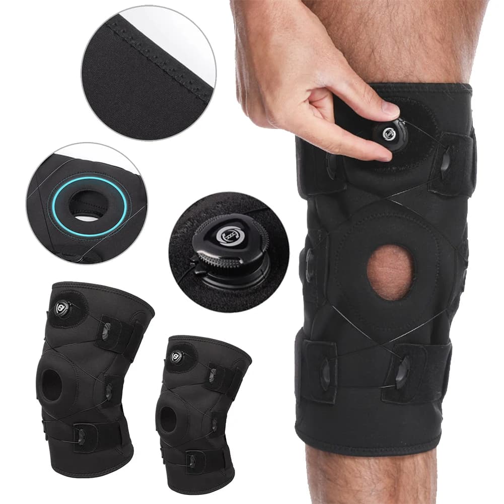 Ginocchiera Articolata con Stabilizzatori Laterali, Immobilizzatore per Ginocchio, Protezione Traspirante per Artrite, Lesioni ACL, PCL, Menisco
