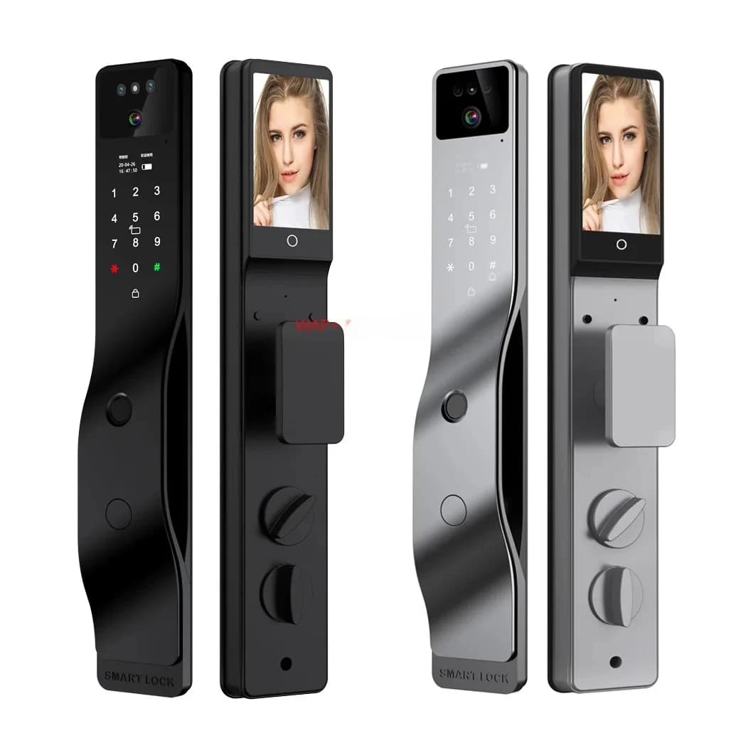 Serratura Intelligente Wi-Fi con Riconoscimento Facciale 3D Completamente Automatico e Impronta Digitale Compatibile con Alexa e Google HZXM027-FD-03