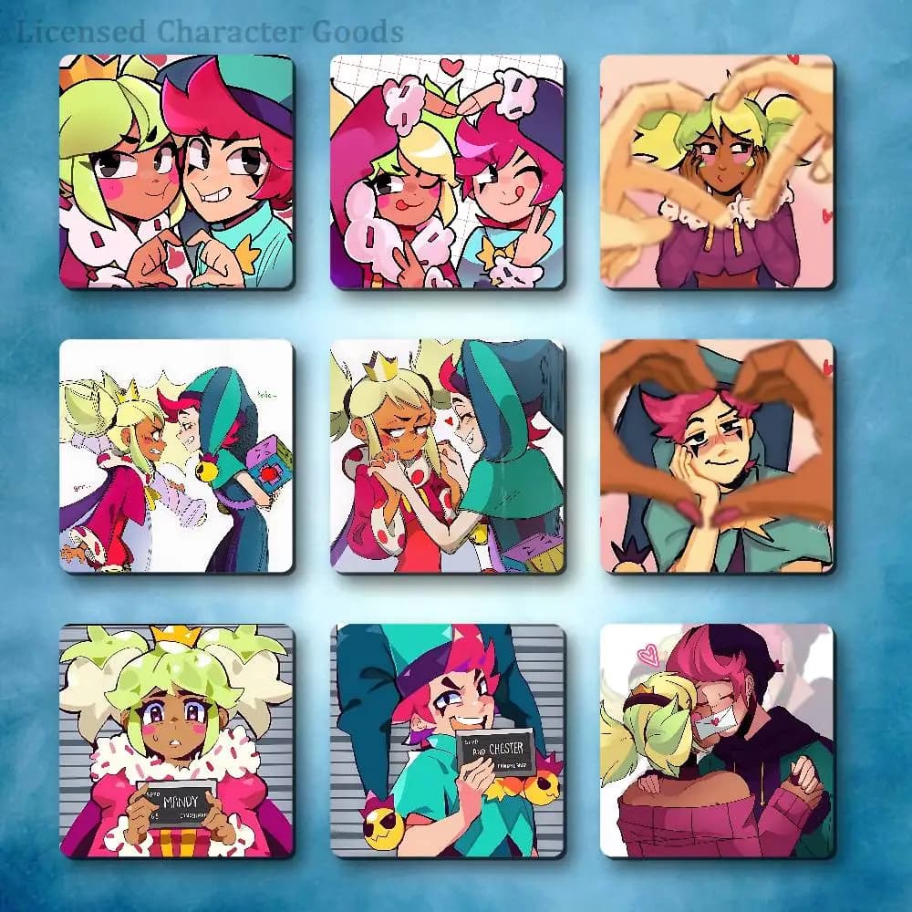 M-Mandy C-Chester Refrigerator Magnets Square Tiles with Magnetic Sheets Printed for Decoration Collect 55mm