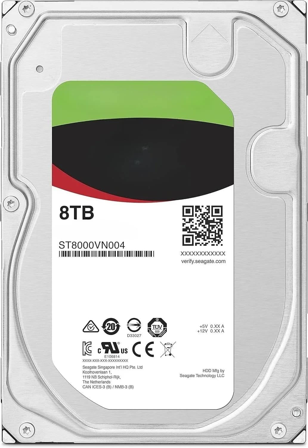 HDD per disco rigido interno NAS da 8 TB – SATA da 3,5 pollici 6 Gb/s 7200 giri/min 256 MB di cache per archiviazione attaccata su rete RAID