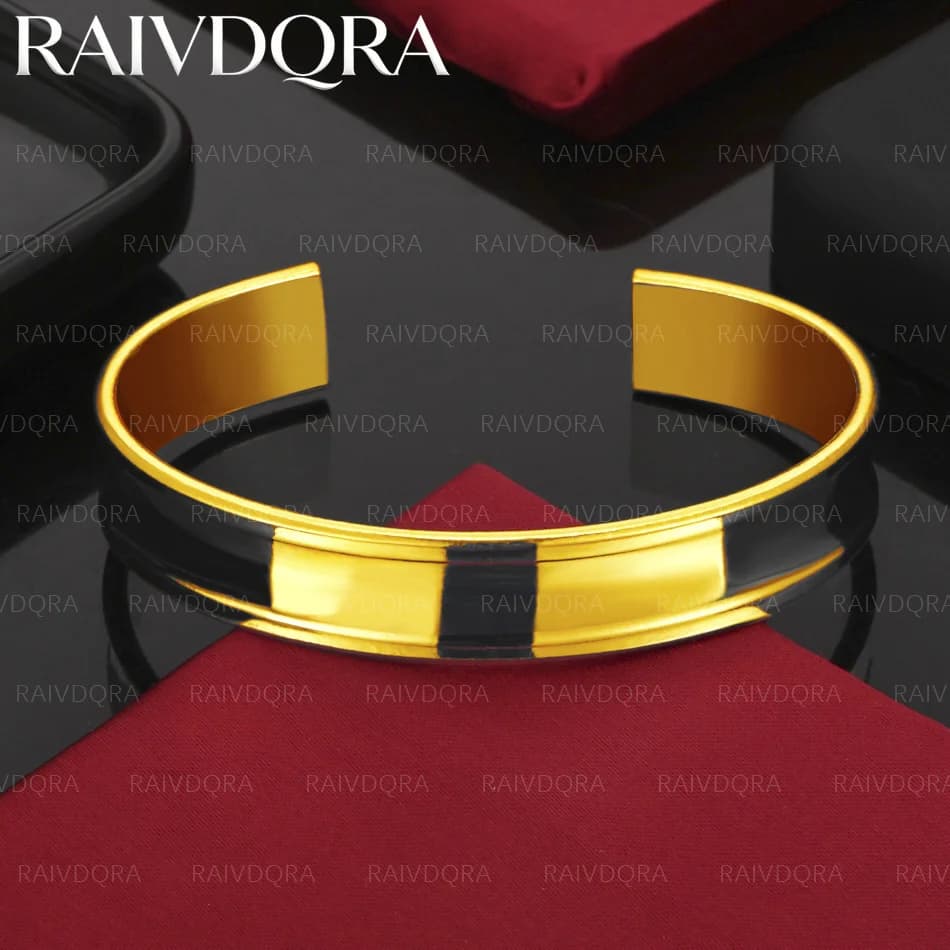 Bracciale aperto a cerchio da 12 mm placcato oro 18 carati per donna e uomo, gioielli alla moda, accessori raffinati per feste, regalo