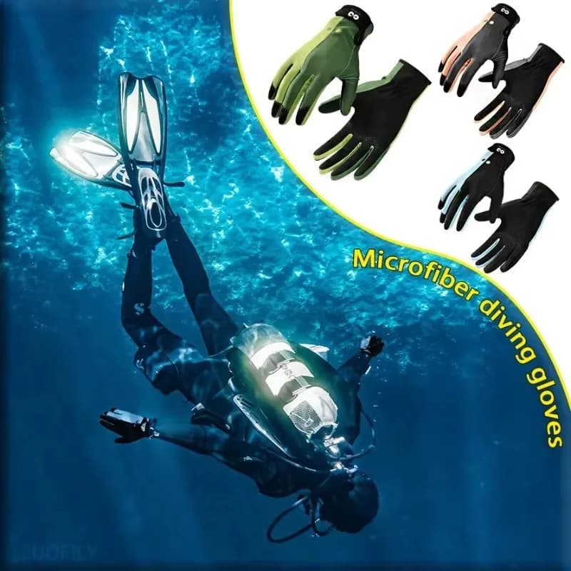 Diving Gloves With Silicone Grip Surfing Water Sports Gloves Non Slip Snorkeling Gloves Microfiber Swimming Training Gloves
