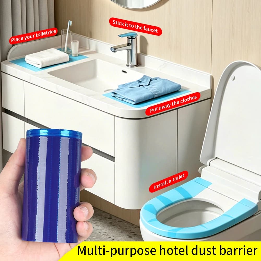 Disposable Toilet Seat Cover Film 16M x 100mm Hygienic Protection Tape Waterproof Oil Proof Antibacterial Easy Tear Travel Hotel
