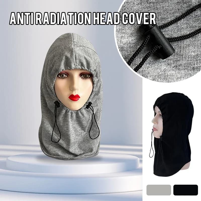 Electromagnetic Radiation Protective Hood Cap Silver Fiber Radiation-proof Hat EMF Shielding Full Face Neck Protective Headgear