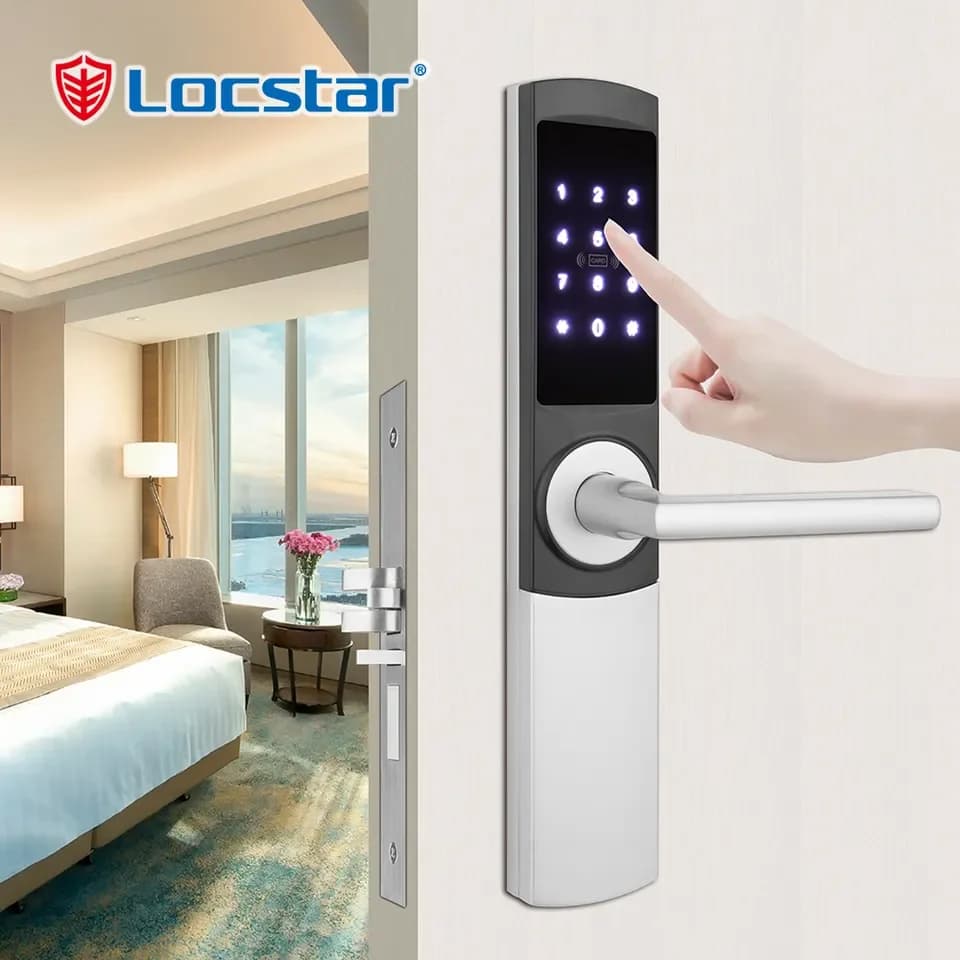 Serratura Digitale Intelligente per Porte di Hotel con Software, Chiave Elettronica e Maniglia