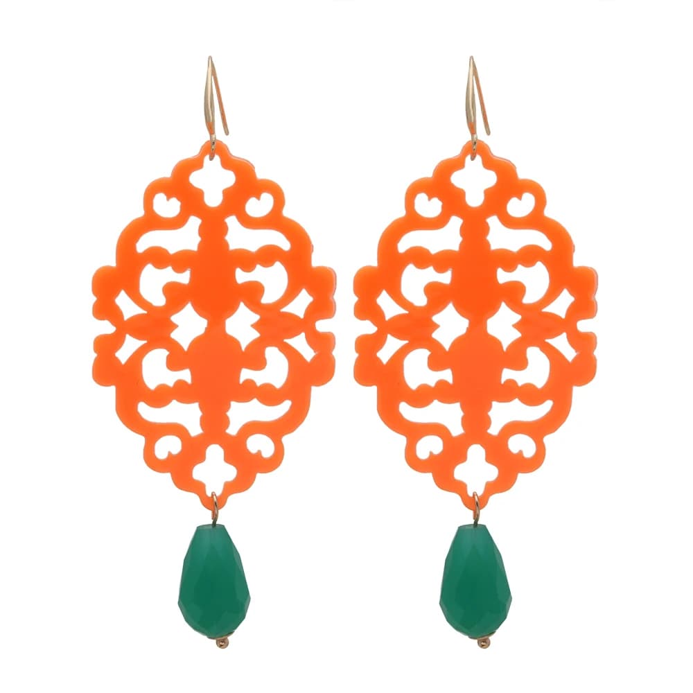 Trendy New Drop Contrast Ccolor Earrings For Woman Resin Acrylic Hollow Out Charm Dangle Crystal Large Easter Brinco Jewelry