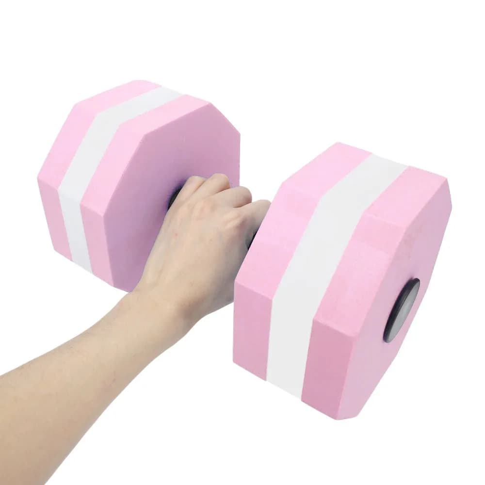2PCS High Density EVA Foam Aquatic Exercise Dumbbells Diamond Shaped Floating Water Dumbbells Swimming Training Dumbbells