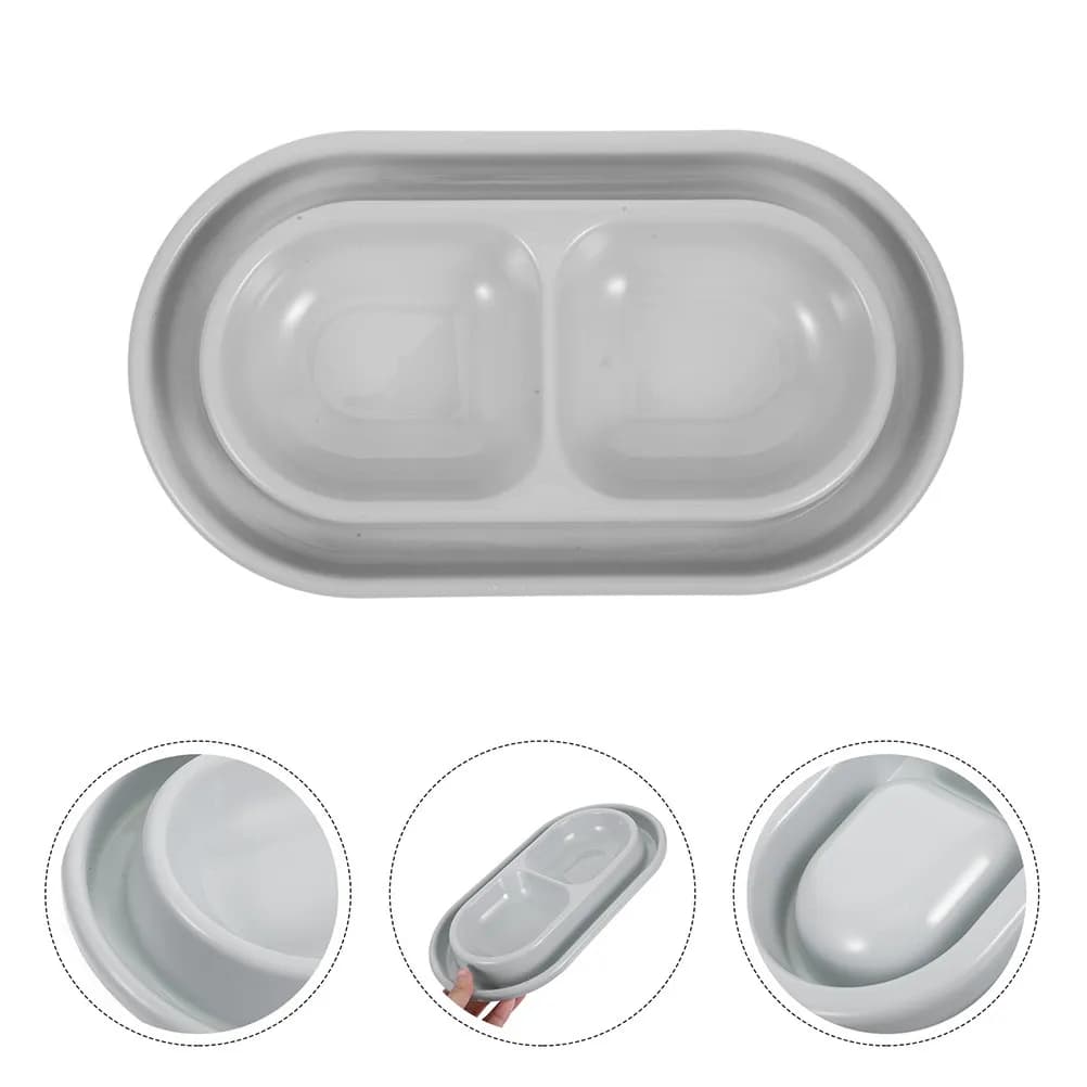 Pet Double Bowl Cat Dog Feeding Food Water Dish Medium Small Pets Indoor Outdoor Sky- -Proof Cat Bowl Dog Feeding Dish
