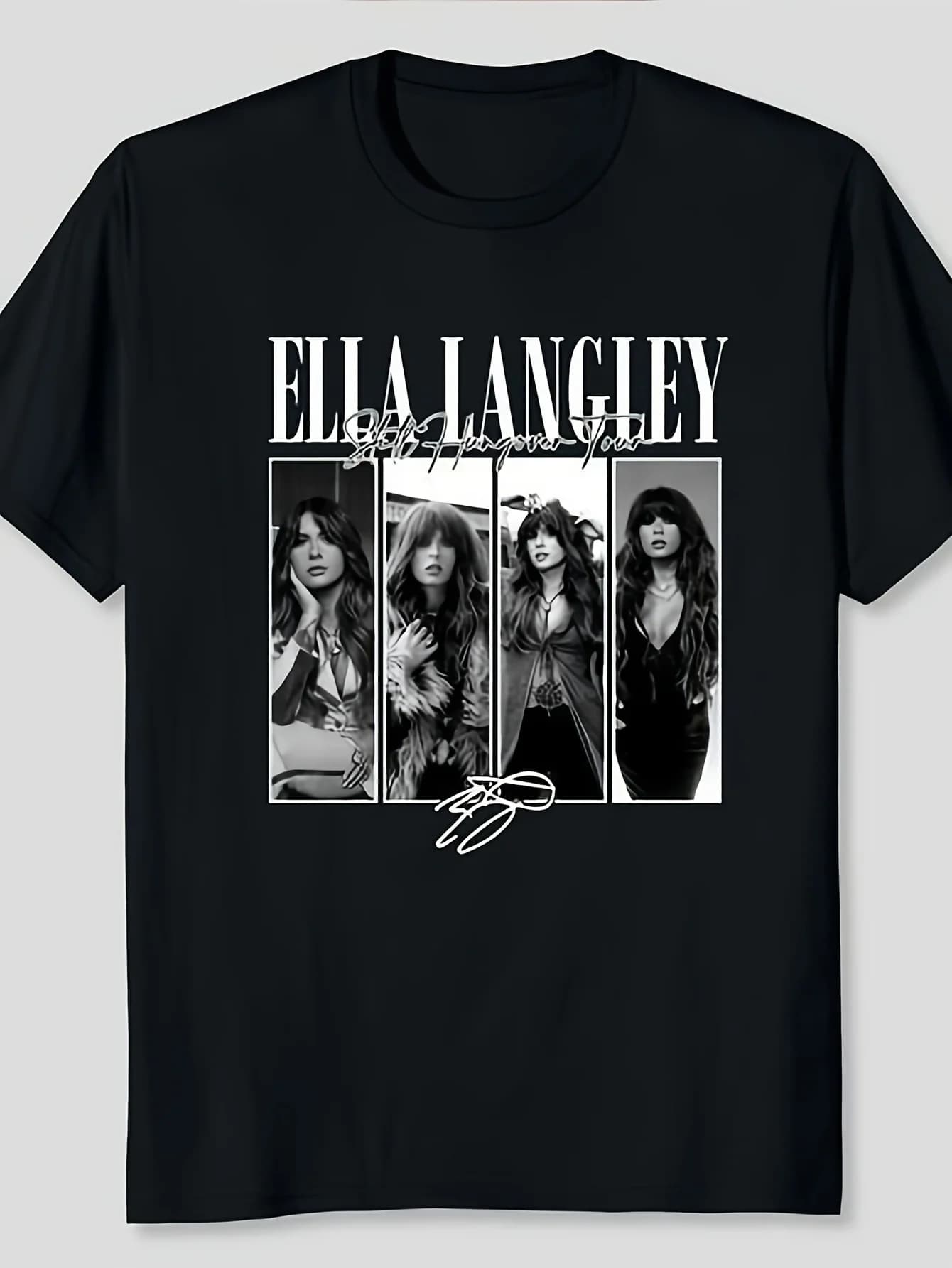 T-shirt da Concerto Ella Langley Aesthetic Signature Tour Edizione 2026 - Stile Casual con Design Stampato, La Scelta Perfetta per Uomo