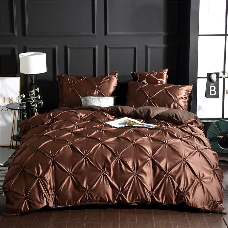 Set duvet with floral design pinched chiffon with pillow Set polyester bedding fashion soft and comfortable 3 pieces