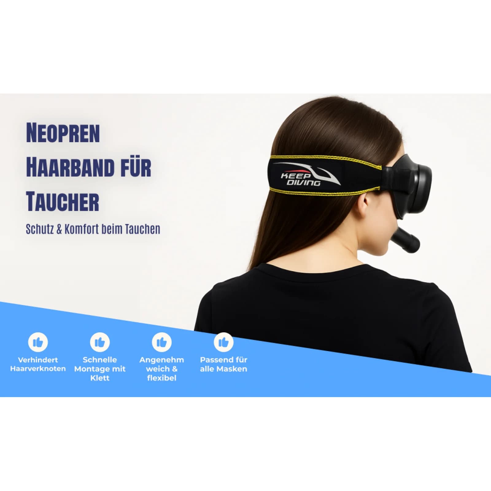 Copri-cinturino in neoprene per maschera subacquea, protezione confortevole per maschere da immersione, snorkeling, nuoto e maschere integrali