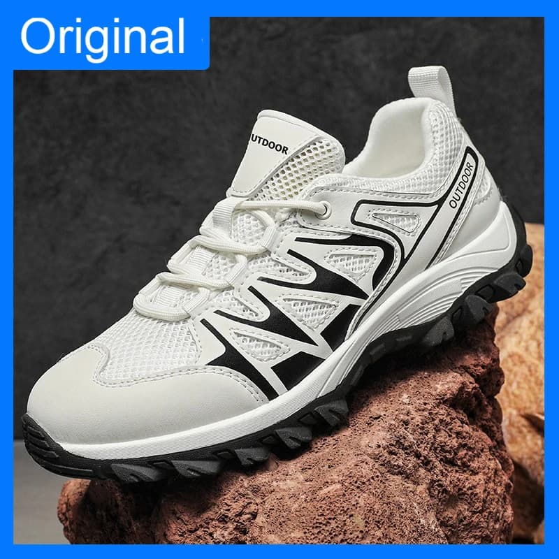 Scarpe sportive da uomo estive in rete traspiranti con lacci, basse, da trekking, antiscivolo, resistenti all'usura, casual, da corsa