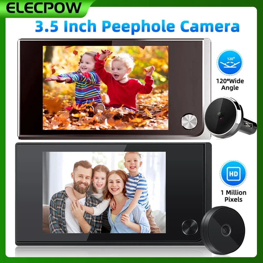 Elecpow Spioncino da 3,5 pollici Videocitofono Campanello con angolo di 120 gradi Visualizzatore spioncino Smart Home Outdoor Cat Eye Campanello visivo