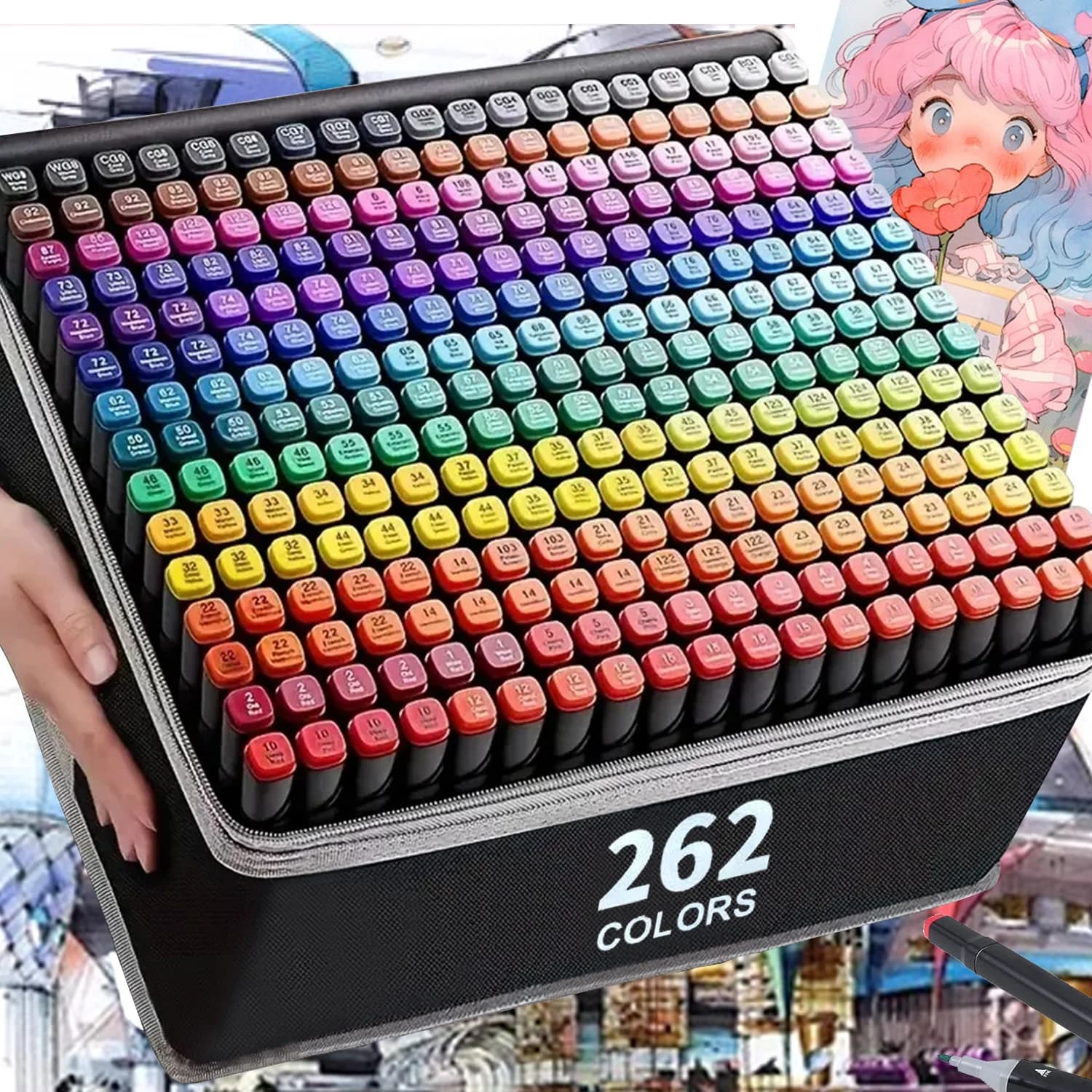 24/36/48/60/80/120/168 colori pennarelli artistici permanenti a doppia punta per disegnare pittura schizzi fumetti design materiale scolastico