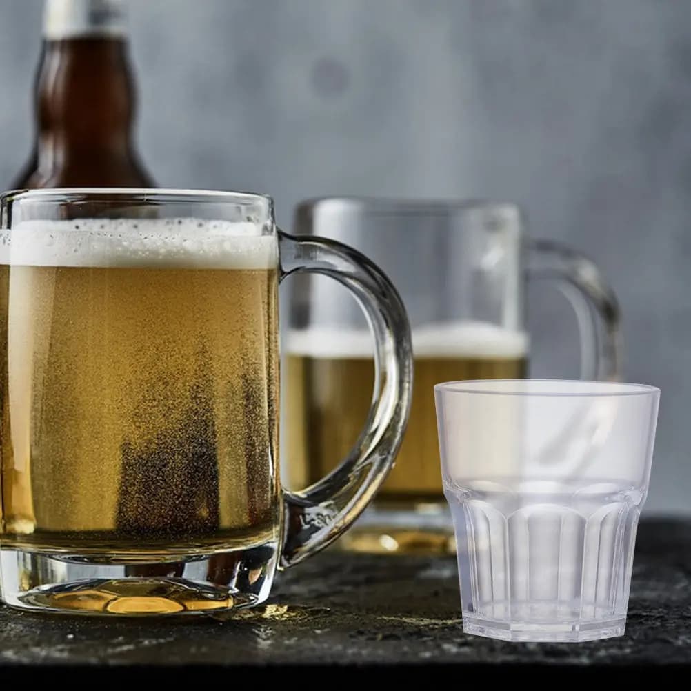 Set di 6 Bicchieri da Whisky in Acrilico Trasparente da 35ML, Tazze Infrangibili per Liquori, Bicchieri da Vino, Boccali da Birra per Casa, Bar e Ristorante