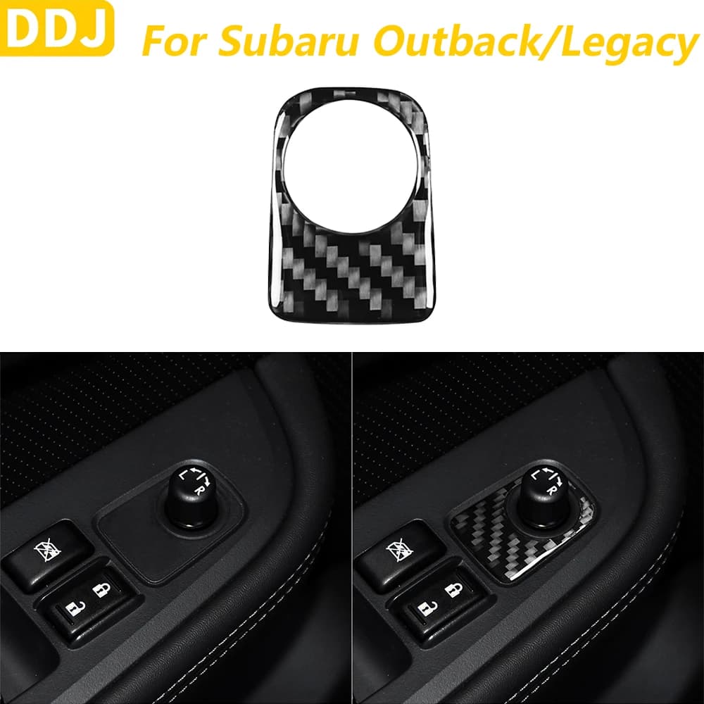 For Subaru Outback Legacy 2015-2017: Wall sticker for Covering Panel Adjusting Handle Mirror Carbon Fiber Rear - Accessories Auto