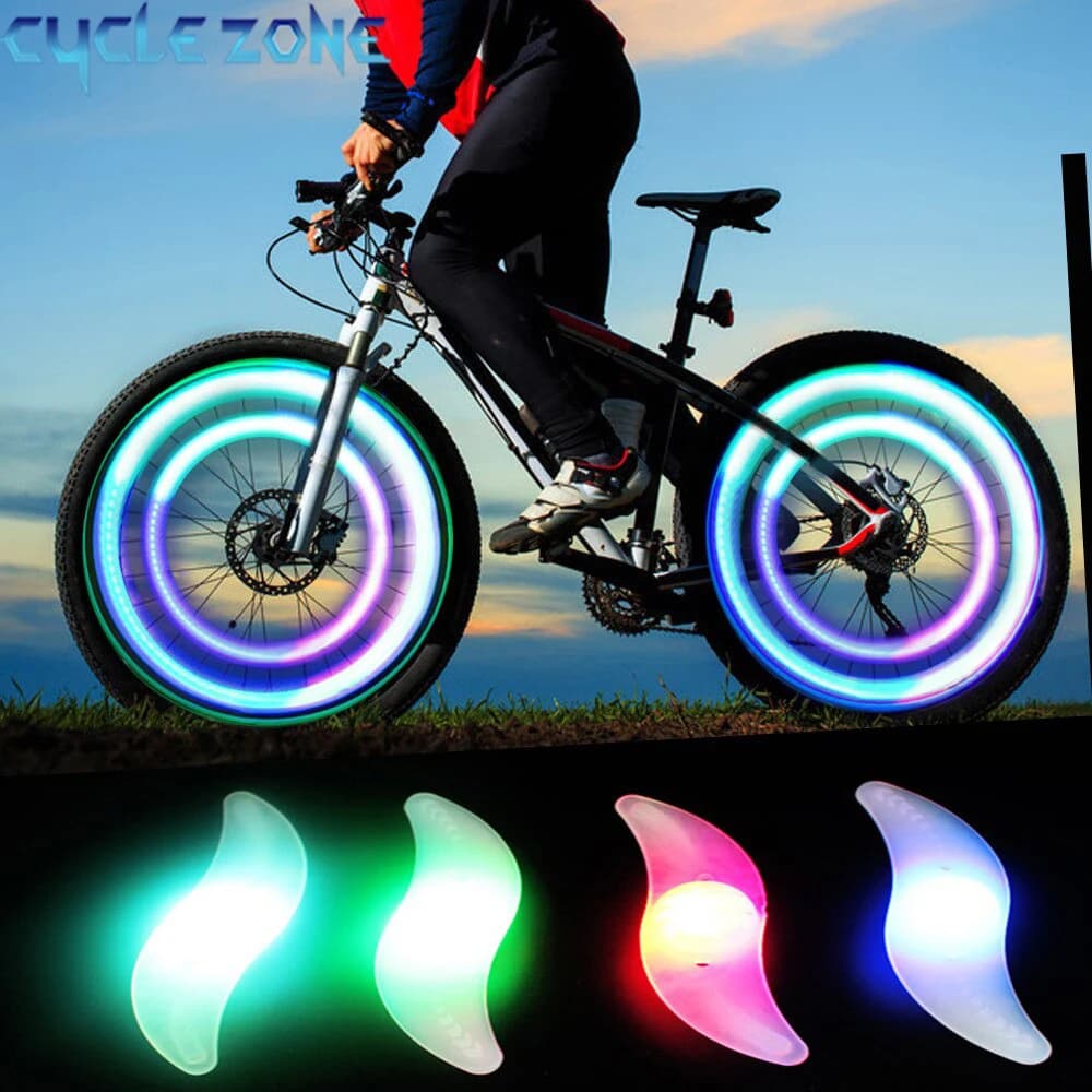 Colorato ruota della bici luce a raggi impermeabile MTB Balance luce della bicicletta LED pneumatico luci Flash avvertimento lampada da ciclismo