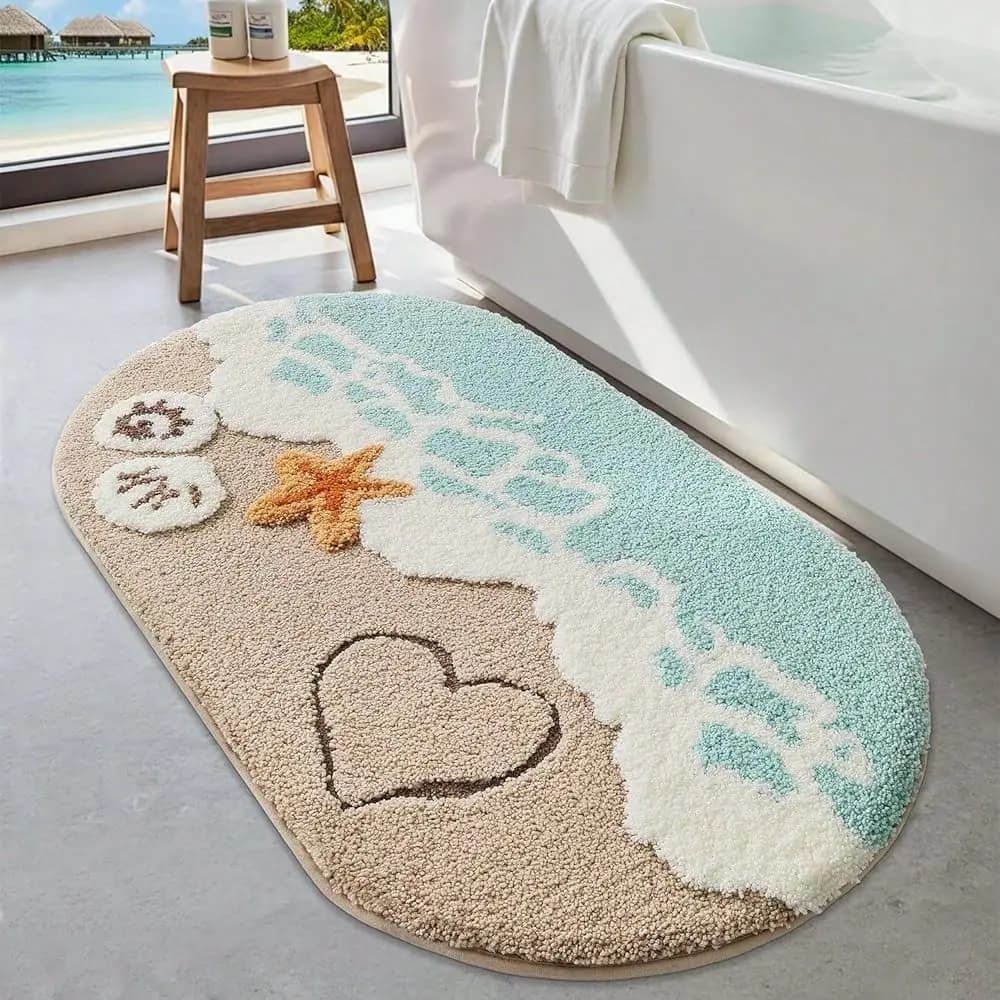 Tappeti da bagno alla moda, tappetini morbidi e assorbenti con fondo antiscivolo, lavabili in lavatrice, per bagno, cucina e ingresso.